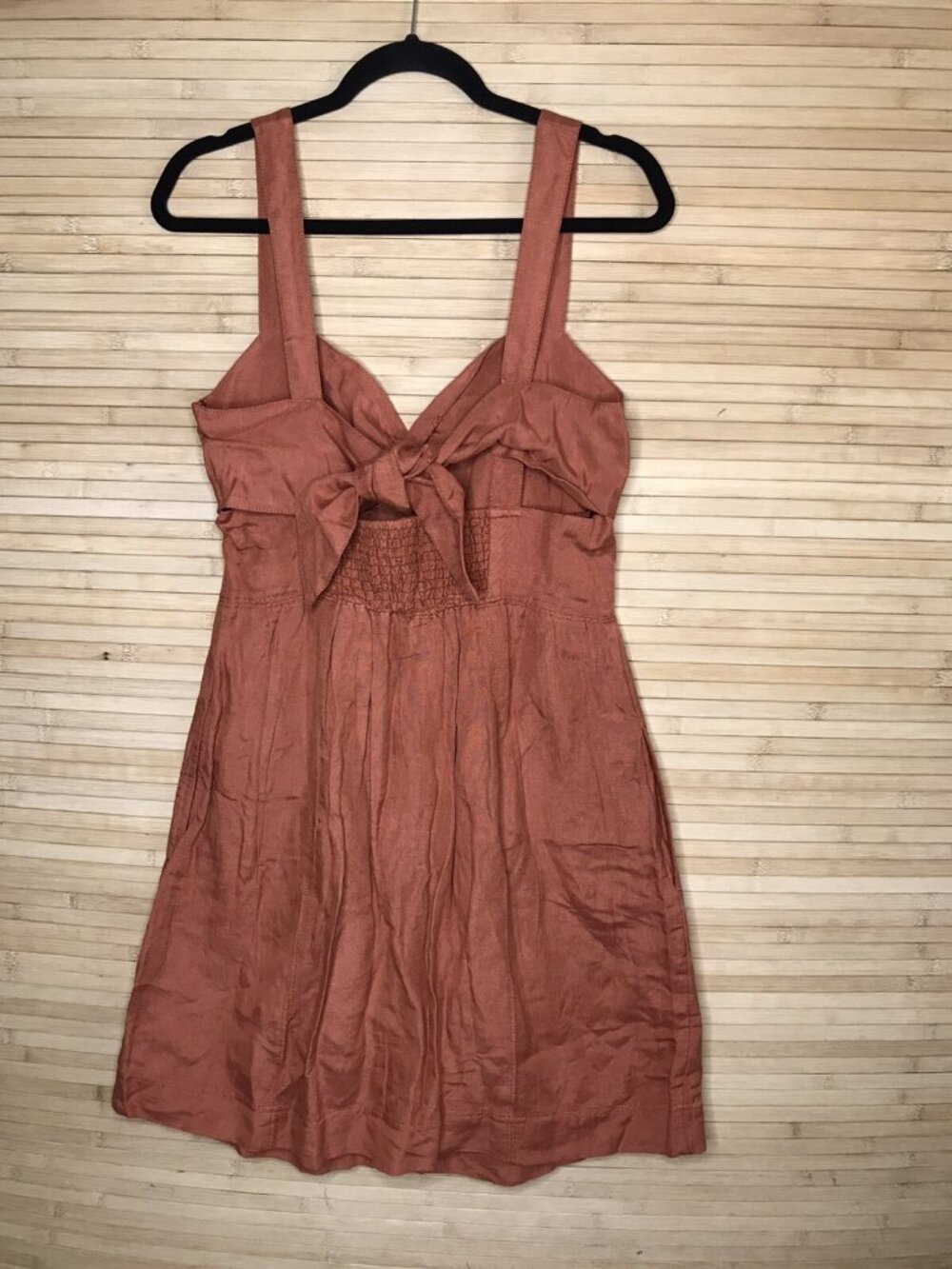 New Anthropologie Maeve Twist-Front Mini Dress Size L $148 button open back NWT - Picture 4 of 6